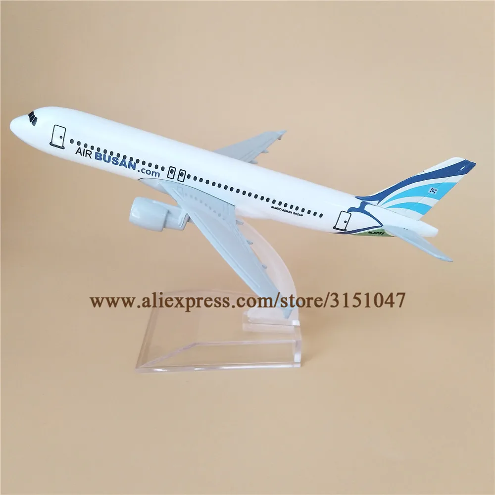 

Alloy Metal Korean Air Busan Airlines Airplane Model Airbus 320 A320 Airways Plane Model Stand Aircraft Kids Gifts 16cm