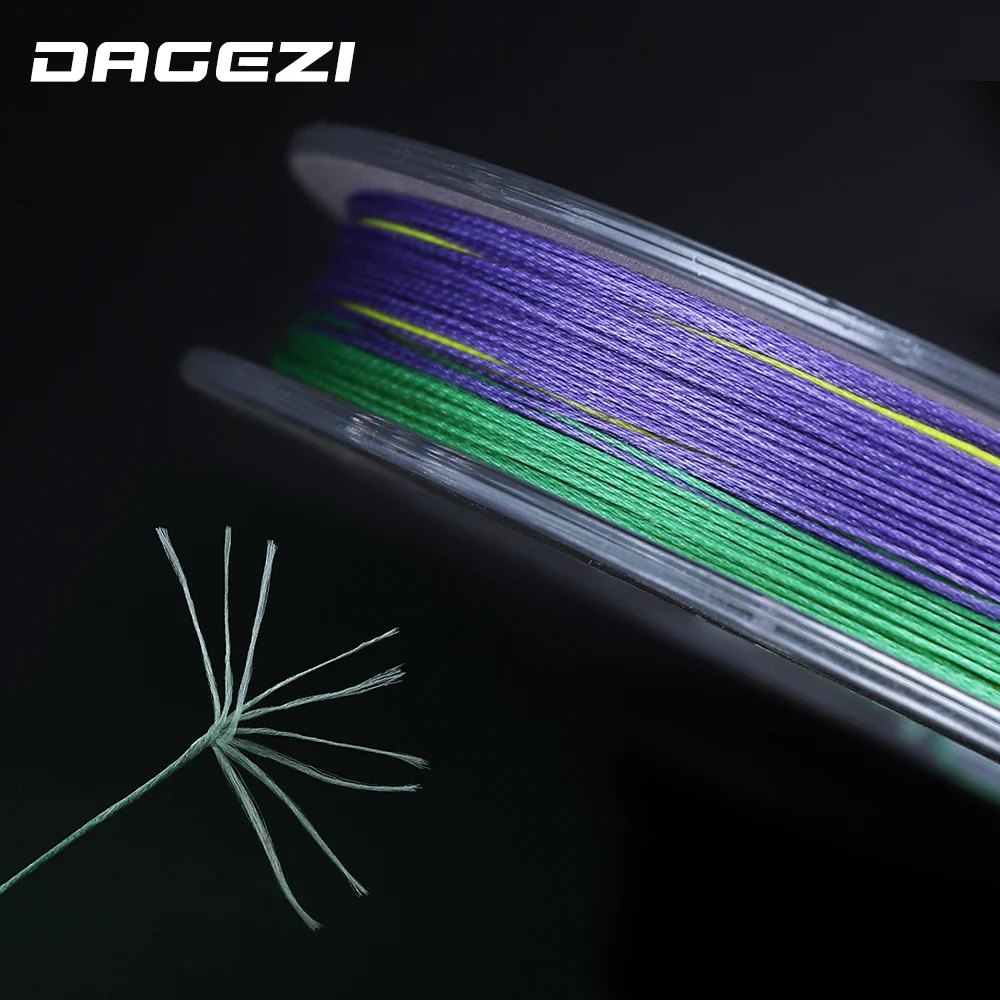 Плетеная рыболовная леска DAGEZI 9 нитей 100 м полиэтилен 25 100LB сверхпрочная