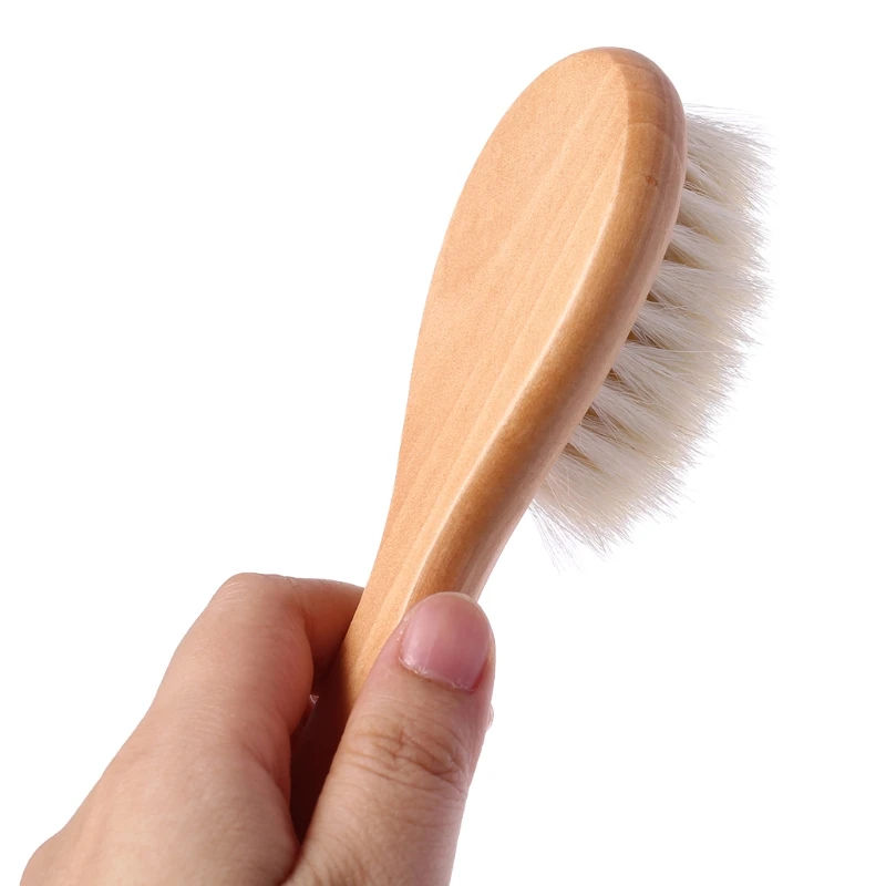 Baby Hair Brush Comb Baby Girls Boys Massager Natural Hairbrush Wooden Brush Plastic Massager Natural Wool Head Comb