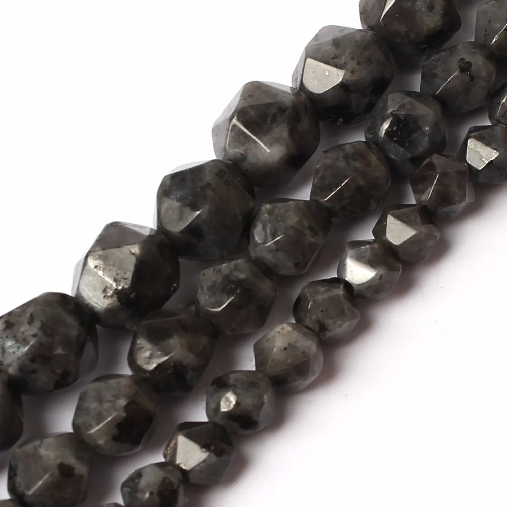 Граненые натуральный черный Лабрадорит бусины 15 дюймов натуральный камень бисер для изготовления ювелирных изделий 6/8/10 мм бусины DIY браслет