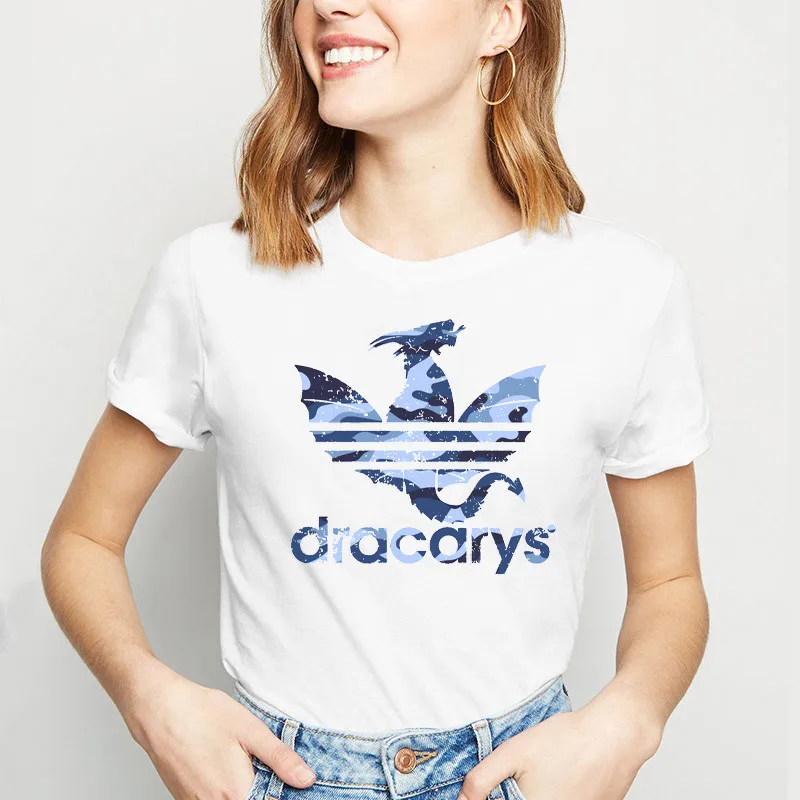 Dracarys Футболка женская мама драконов белая с принтом vogue Футболка camiseta летние топы dracarys Винтажная Футболка femme mujer - Цвет: xb42209