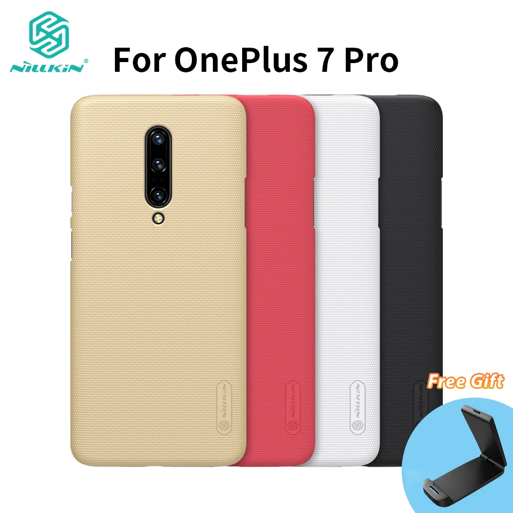 

Nillkin For OnePlus 7 Pro Case for Oneplus7 Pro Hard Frosted PC Protective Shield Back Cover w/ Gift Phone Holder