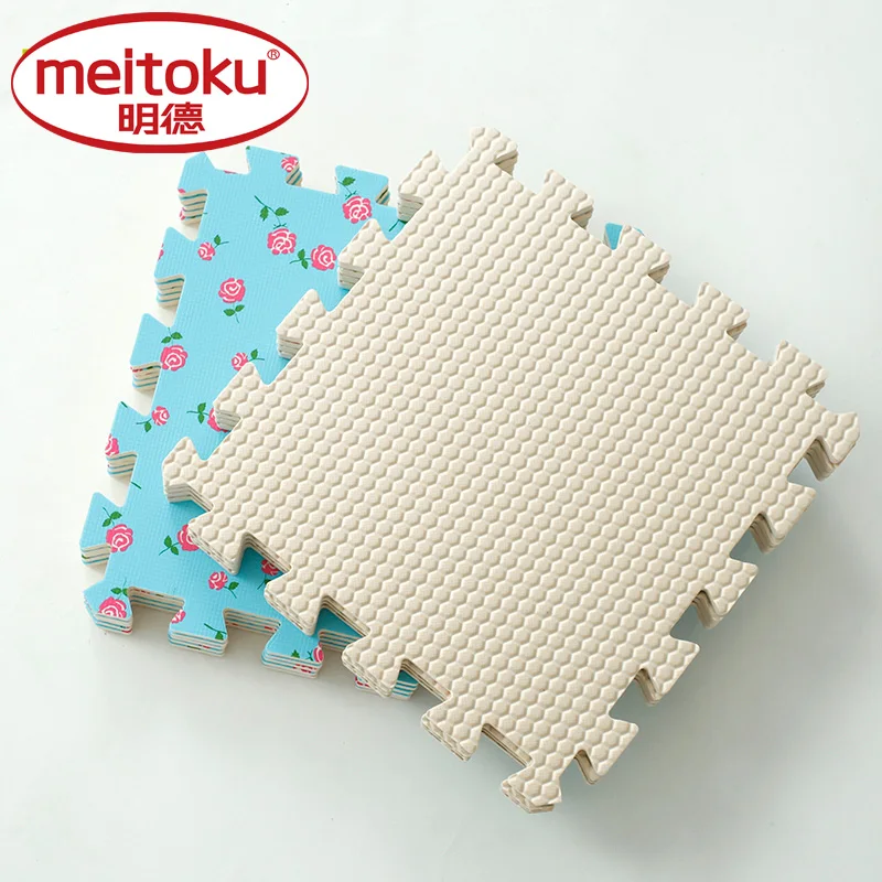 Meitoku Детские EVA пены игровой коврик-пазл/9 шт. Роза Блокировка напольные плитки коврики, каждый 32 см X 30 см X 1 см = 1" X 12" X3/8"