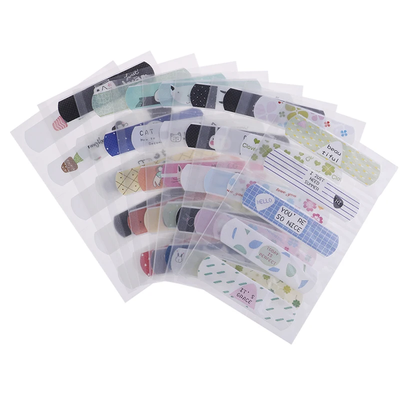 NEW 2 Sheets Waterproof Cartoon Kids Band Aid Adhesive Bandage Wound Plaster Kits First Aid Emergency Kit