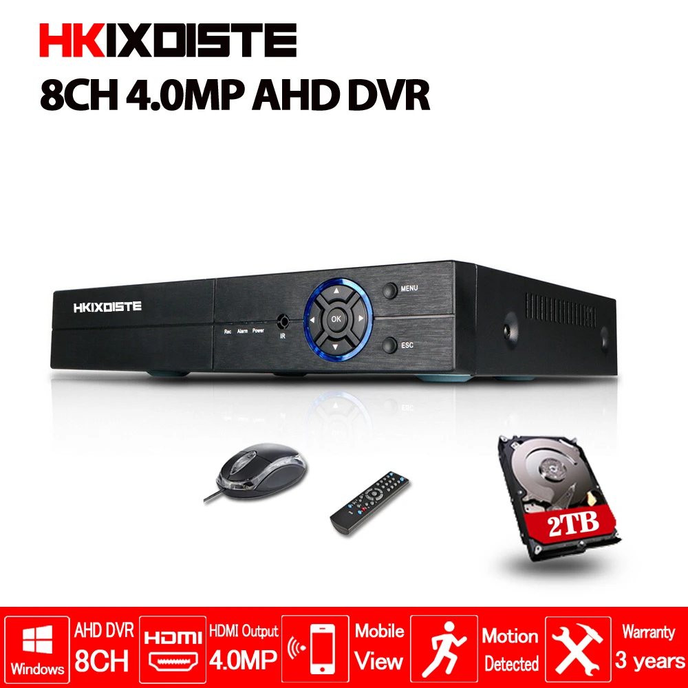 

HKIXDISTE 8CH 4MP AHD DVR Digital Video Recorder for CCTV Security Camera Onvif Network 16 Channel IP HD 1080P NVR Email Alarm