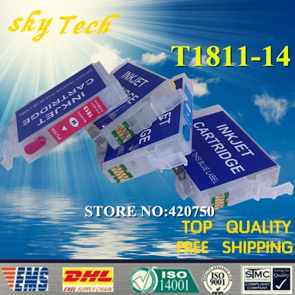 

Refill Ink cartridge T1811 - T1814 suit for epson xp-305 xp-202 xp-102 xp-405 xp-205 xp-402 , With ARC chips , Empty