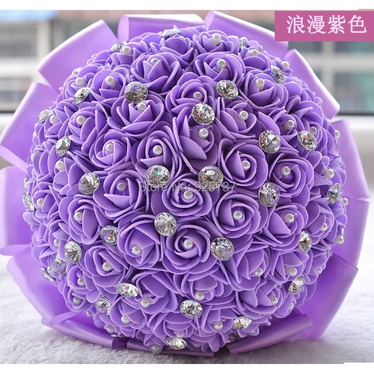 Fleurs bouquet Mariage красивая роза Свадебный букет Свадебный Кристалл невесты Букет Свадебные цветы Свадебные букеты