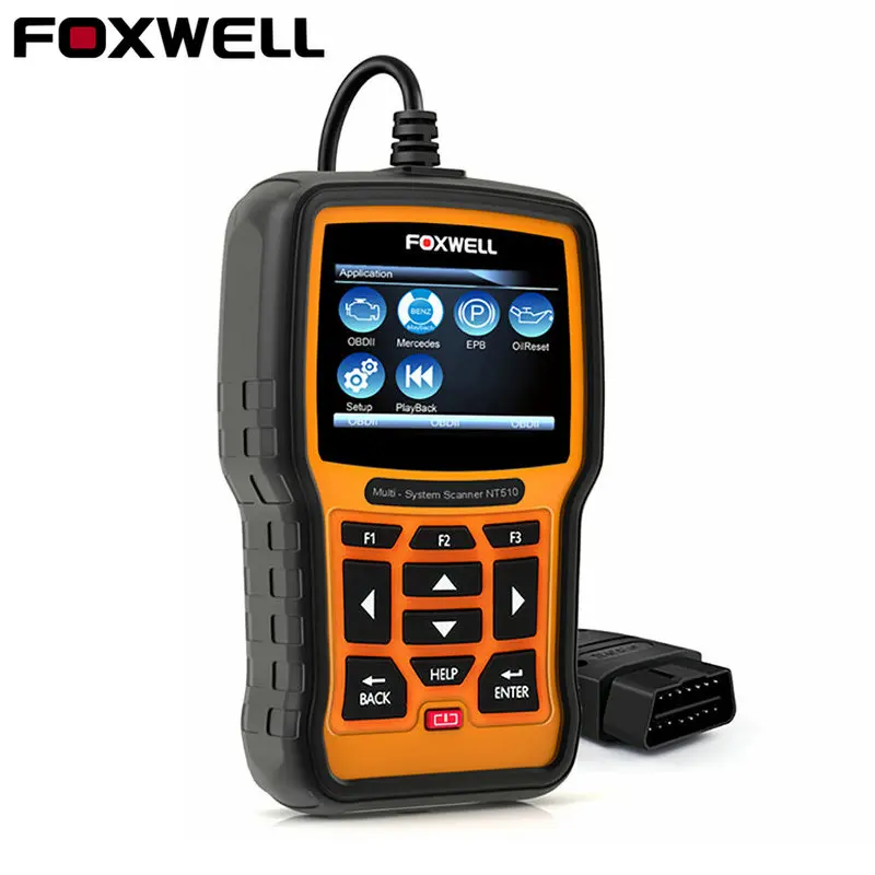 FOXWELL NT510 Auto OBD OBD2 Diagnostic Tool ABS SRS Airbag Crash Data