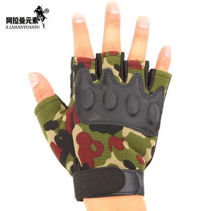 1 пара высокого качества военные перчатки с половинными пальцами и армейские зеленые камуфляжные перчатки без пальцев тактические перчатки для пеших прогулок