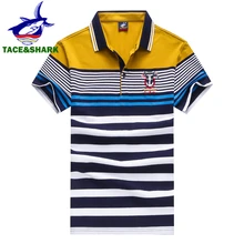 Бренд TACE& SHARK, высокое качество,, мужская мода, повседневная рубашка с отворотом, Рубашки Поло, хлопок, мужские Поло, флаг, Homme, футболка, одежда