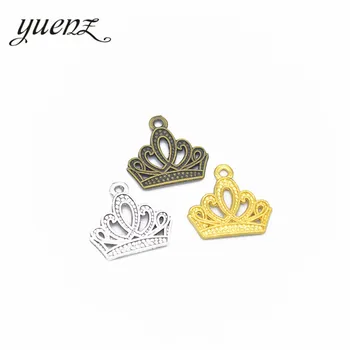 

YuenZ 25pcs Zinc Alloy Antique Silver color Crown Charms Pendants Jewelry Findings For DIY Choker Necklace Bracelet 15*14mm N211