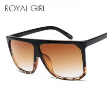 ROYAL GIRL, новинка, брендовые дизайнерские модные женские солнцезащитные очки, большие размеры, Женские винтажные солнцезащитные очки с плоским верхом, очки Oculos de sol ss568
