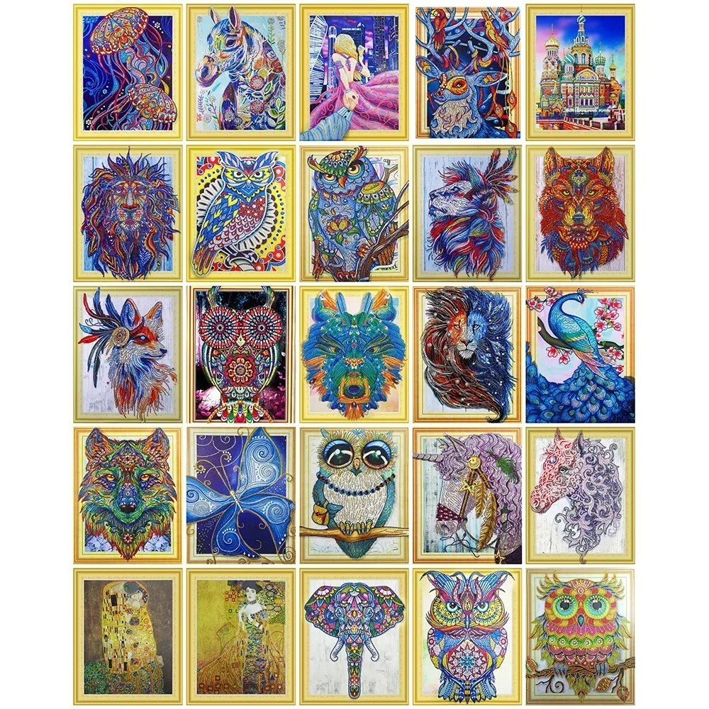 

EverShine Special Shaped Diamond Embroidery Lion Cross Stitch Diamond Painting Animals Picture Of Rhinestones Decoration Home