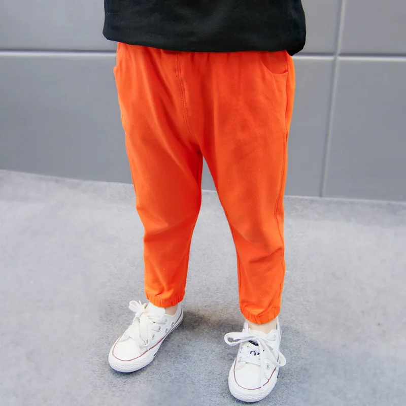 От 2 до 8 лет Одежда для детей повседневные штаны-фонарики коллекция года, летние тонкие противомоскитные штаны длиной до щиколотки для мальчиков и девочек стиль, высокое качество - Цвет: orange