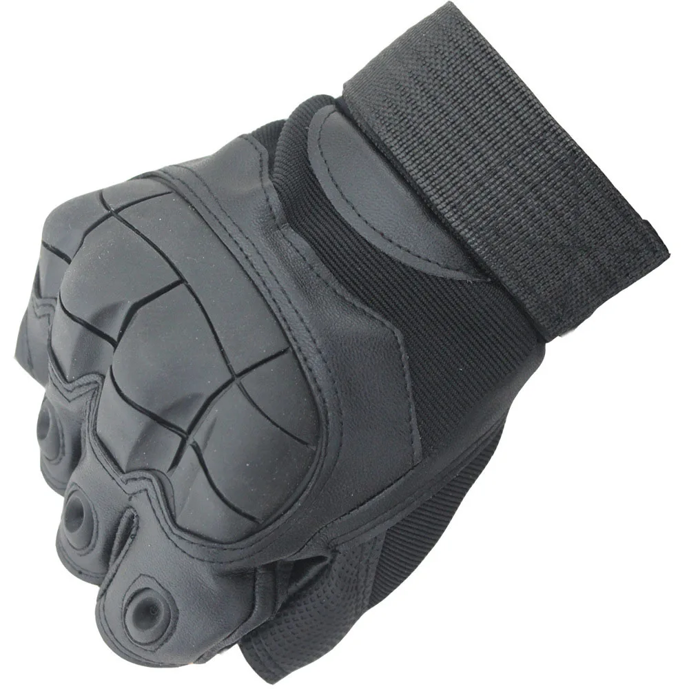 Новые мужские тактические перчатки военные армейские перчатки мужские s вождения противоскользящие варежки резиновые с твердыми костяшками митенки без пальцев - Цвет: Black