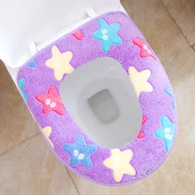 Толстые плюшевые мультфильм склеивания туалет коврик горшок крышку унитаза в осенние и зимние