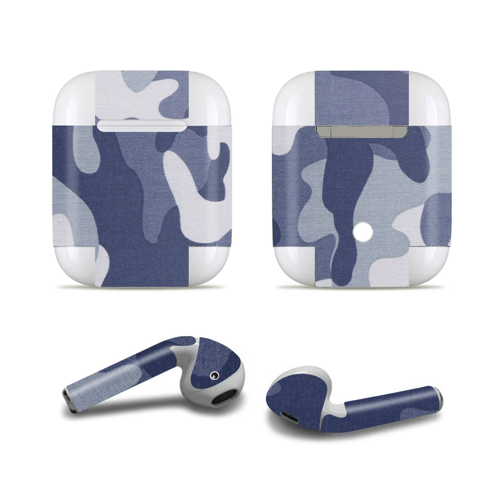 GOOYIYO-камуфляжная наклейка DIY Виниловая наклейка цветная кожа наушники-вкладыши наклейка для Apple AirPods 1 2 проводной зарядный Чехол Коробка