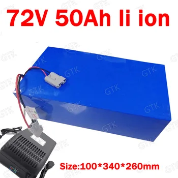 

GTK customized 72v 50Ah lithium ion with BMS for 5000W 10KW bicycle scooter ebike Motorcycle Forklift Crane truck +10A charger