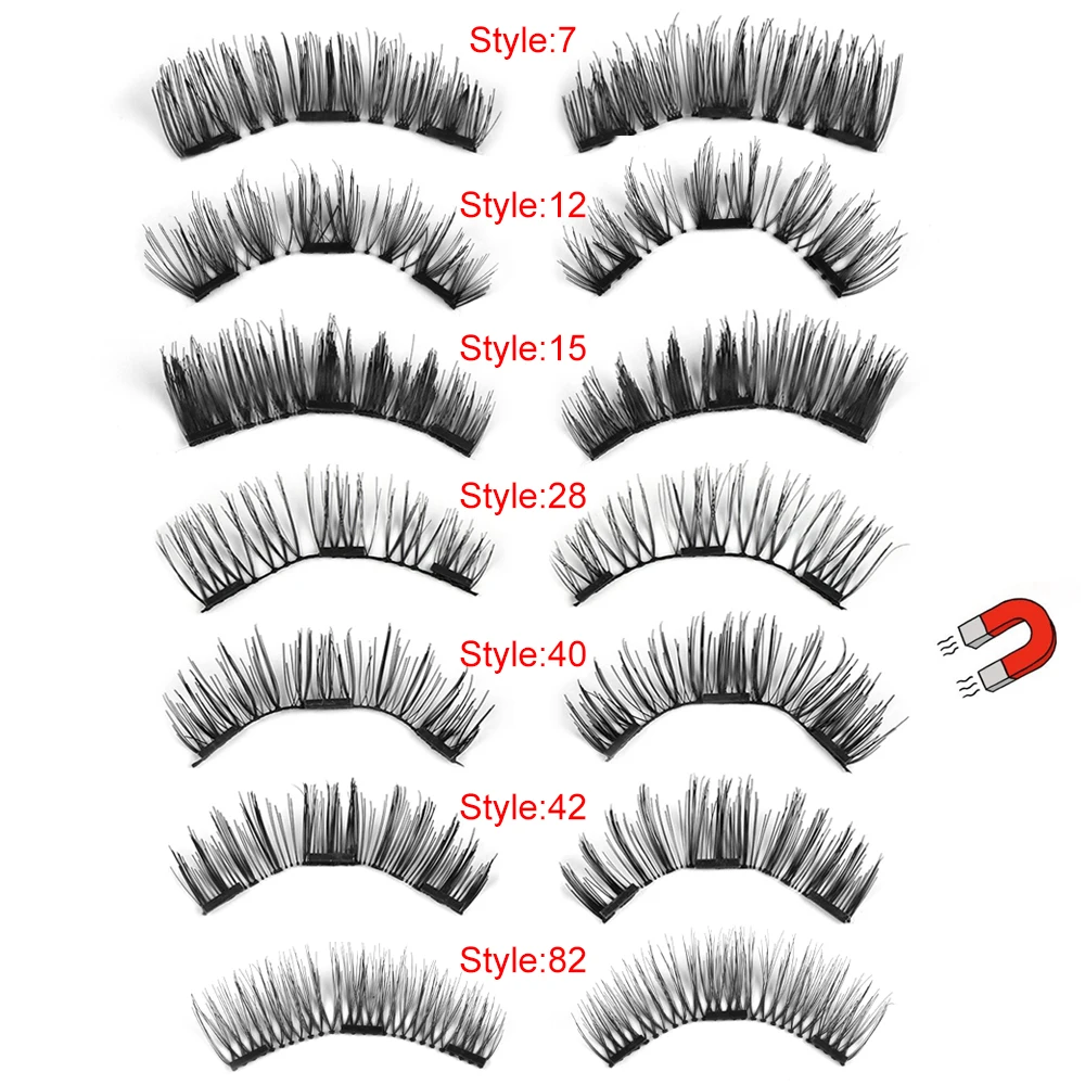 Магнитные Накладные ресницы с 4/3 магниты ручной работы Магнитная ресницы естественные Ложные ресницы магнит ресниц Красота, для макияжа глаз инструмент