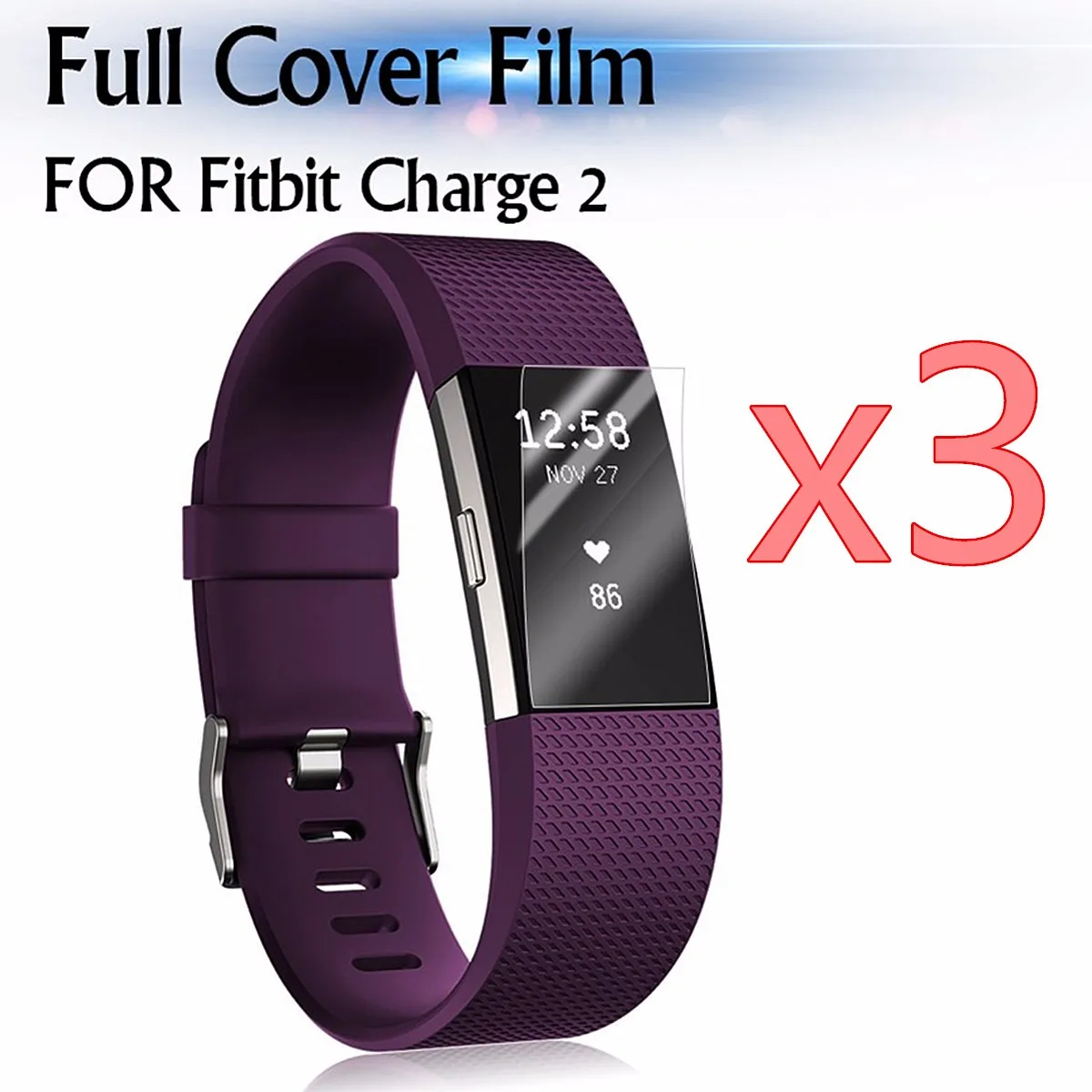 

3Pcs Ultra-thin Clear HD TPU Explosion-Proof Scratch Resistance Screen Protector Film For Fitbit Charge 2 Smart Watchband