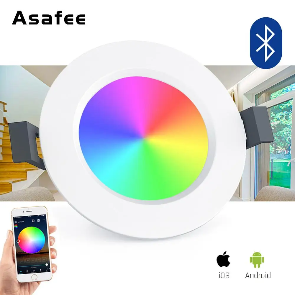 

2019 New Hot Smart Downlight 4.5w AC220V Bluetooth Remote RGB LED Recessed Light Bulbs Smart LED Downlight