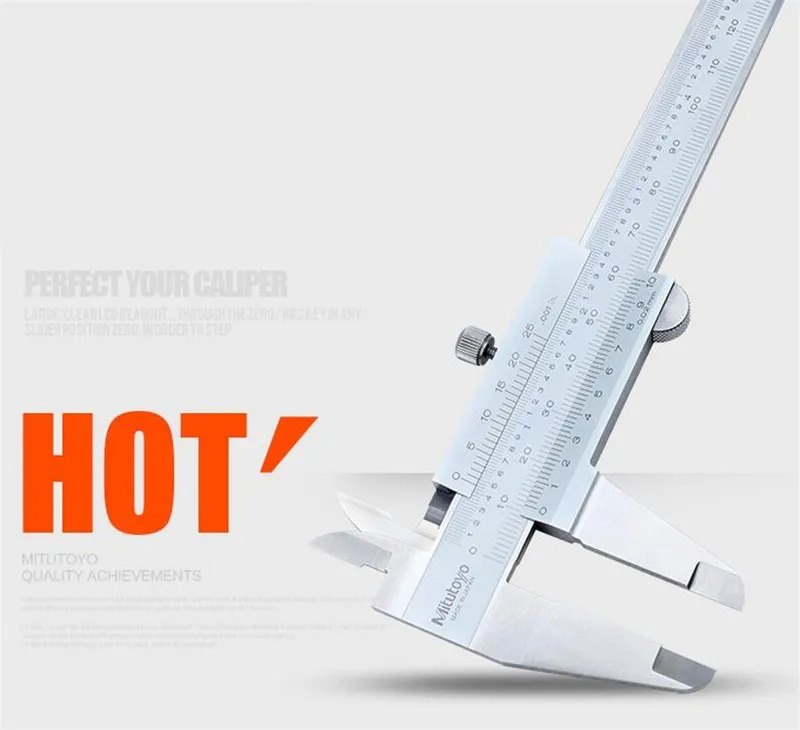 

Mitutoyo Caliper Vernier Caliper 0-150 0-200 0-300 0.02 Precision Micrometer Measuring Stainless Steel Inspector Measuring Tools
