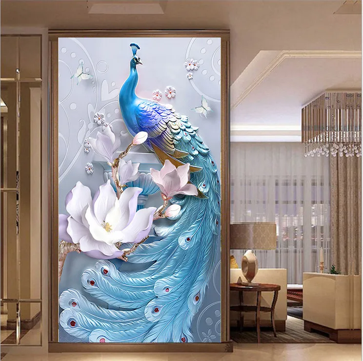 

2019 hot Diy 5D diamond painting Peacock Round/square Diamond mosaic Painting Cross Stitch Kits Diamond Embroidery home decor ZX