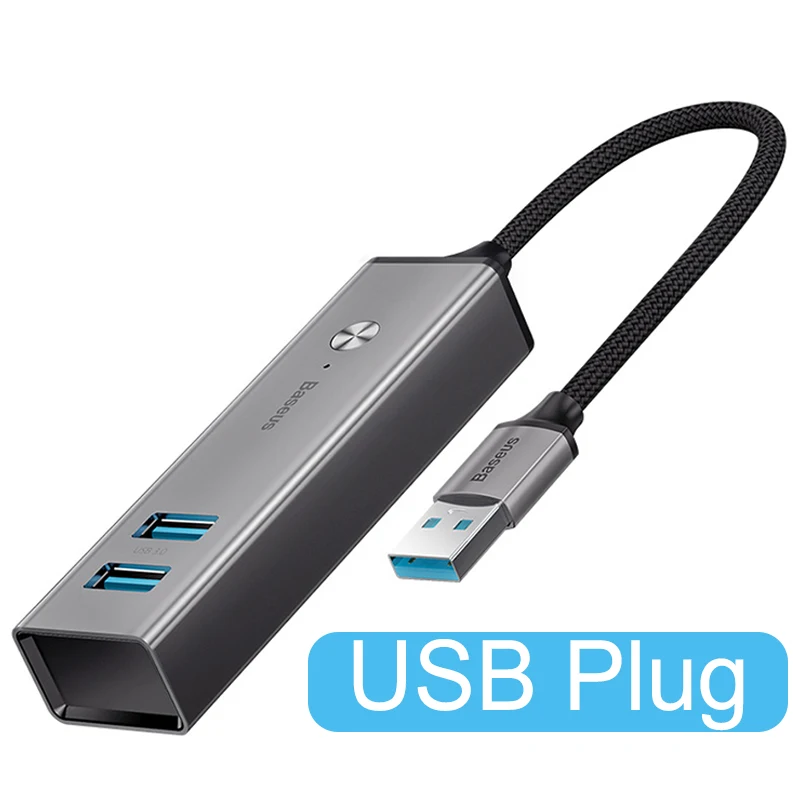 Baseus 5 портов USB C концентратор USB 3,0 OTG концентратор USB Высокоскоростной разветвитель 5 Гбит/с для Macbook компьютера ноутбука type C концентратор USB 2,0 адаптер - Цвет: USB Plug