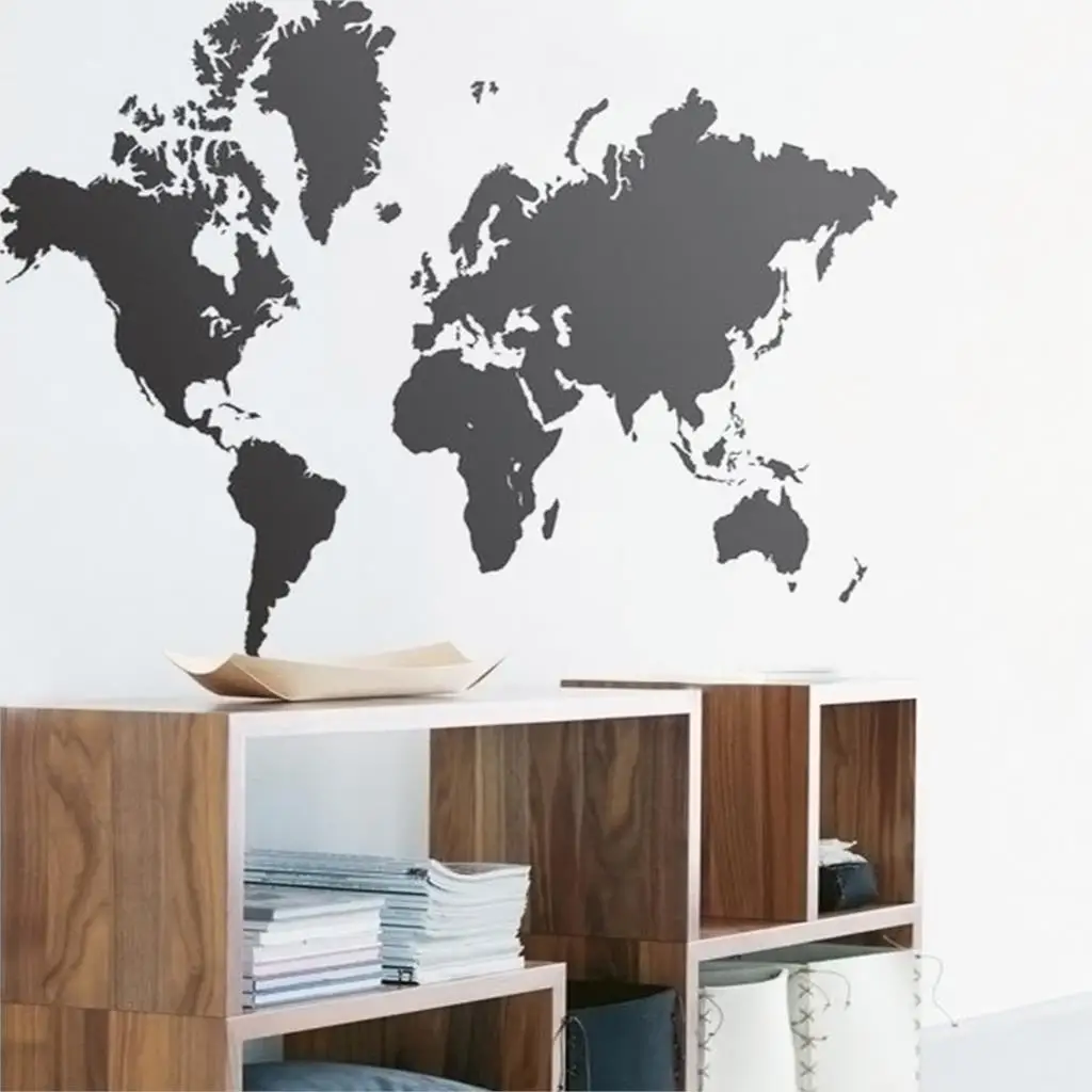 Wall Sticker World Map Art Vinyl Removable Mural Decal Home Decorin