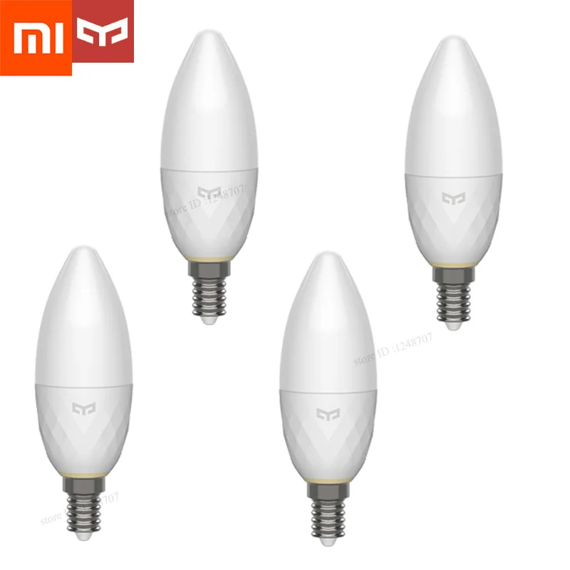 4 шт. Xiaomi Mijia Yeelight умная Свеча лампа Смарт E14 лампа работает с Yeelight концентратор/Xiaomi часы шлюз Xiaomi Home APP - Цвет: 4Pcs