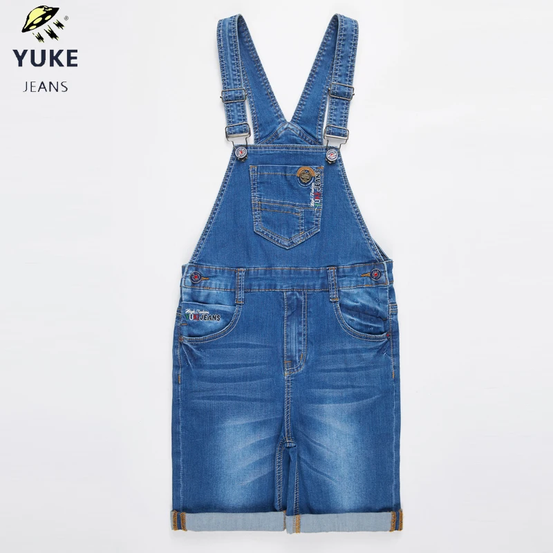 YUKE для маленьких мальчиков весенне-летние туфли с ремешками шорты шлейки из джинсовой ткани женский джинсовый комбинезон для детей джинсы От 4 до 9 лет, джинсовые штаны с лямками, M11492
