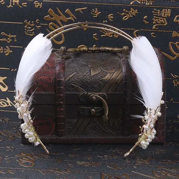 

New Design Boho Accessories Vintage Baroque Headband Wedding Branch Feather Head Band Bridal Hair Jewelry Hairbands Pearl Tiara