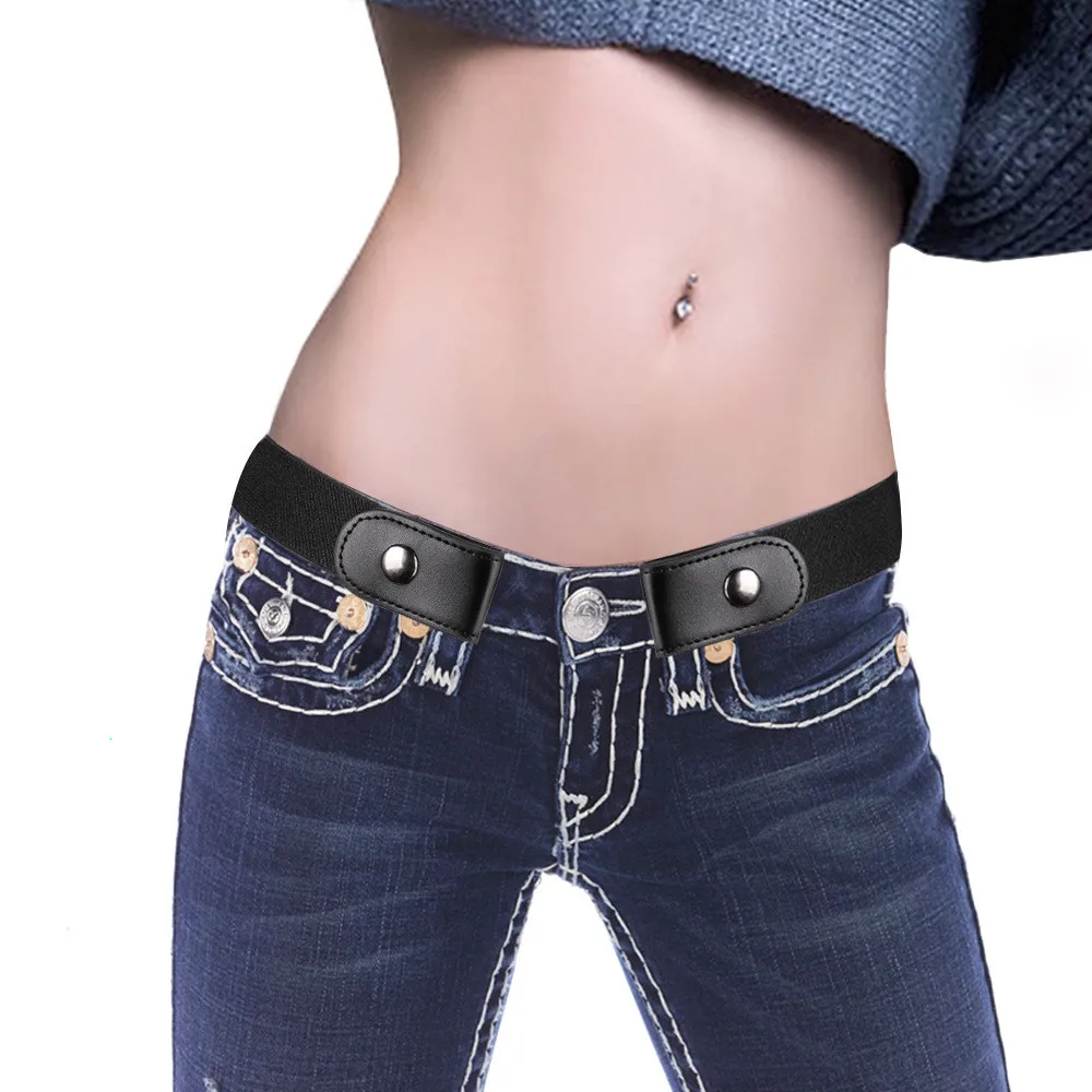 

Fashion Buckle-Free Elastic Belt For Jeans Pants Dress Stretch Waist Belts For Women Men No Buckle Adjustable Belt