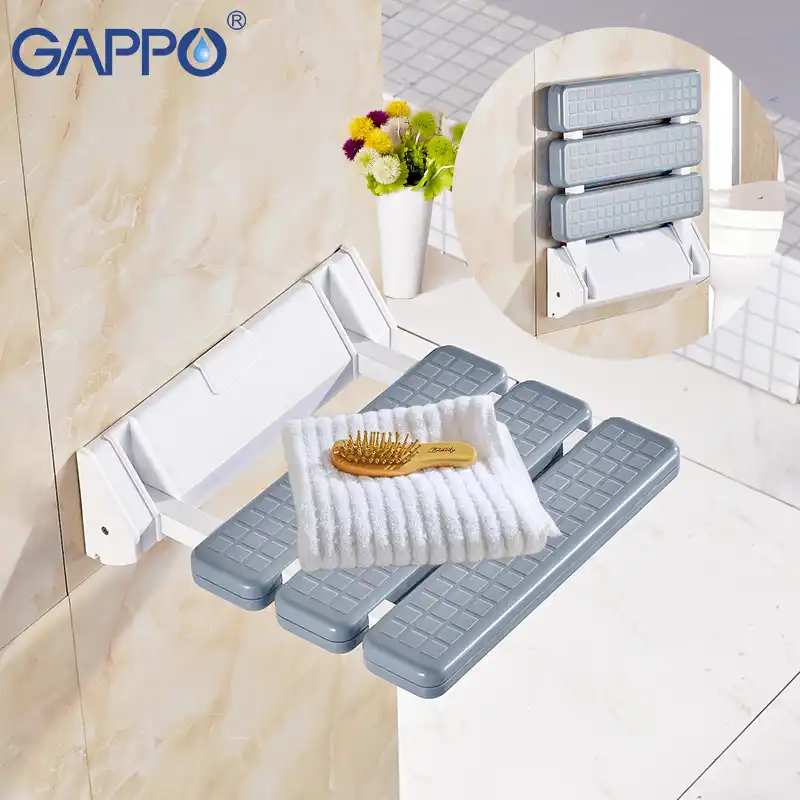 GAPPO настенные душевые сиденья для ванной, стул для душа, Складное Сиденье для ванной, душевая скамейка, стул для туалета, складное кресло для ванной - изображение