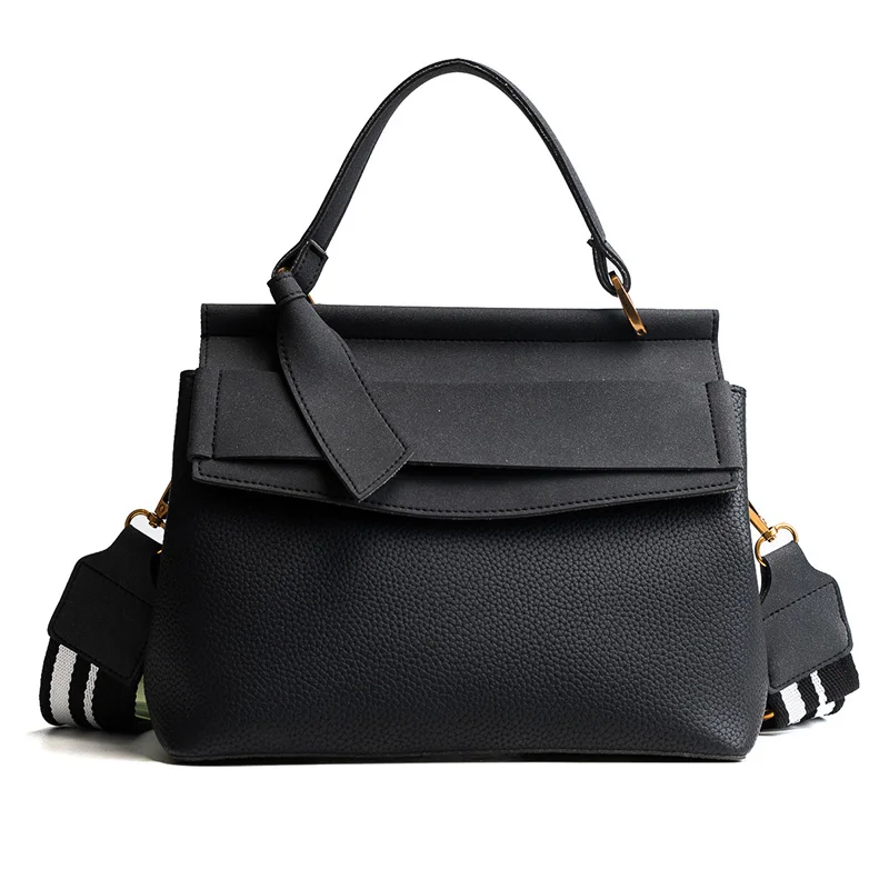 

2019 fashion designer handbag for women wide shoulder strap bag female high quality leather messenger bag