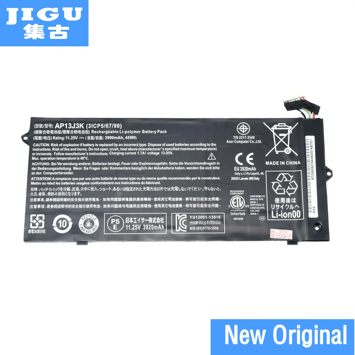 JIGU AP13J3K AP13J4K Original laptop Battery For ACER Chromebook C720 C720P 11.25V 45WH