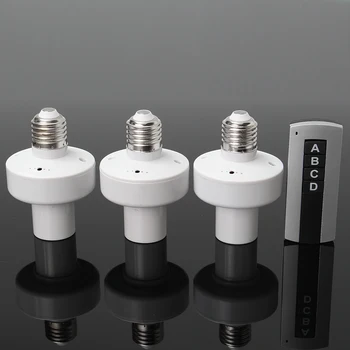 

3PCS E27 socket Screw Wireless Remote Control Light Lamp Bulb Holder Cap Socket Switch Converter Splitter Adapter AC110/180-240V
