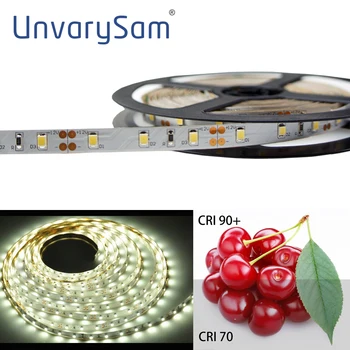 

DC12V High CRI90 SMD2835 1116LM/M LED Light Strip White Flexible Strip Lighting 60LEDs 12W /M 8mm Wide White PCB Non-waterproof