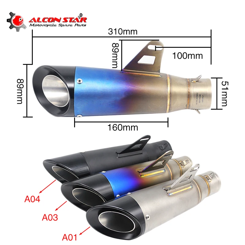 Alconstar 51mm SC modificado de Escape de la motocicleta escapar modificado GP marcado silenciador Moto para trk502 Suzuki gsr 600/750
