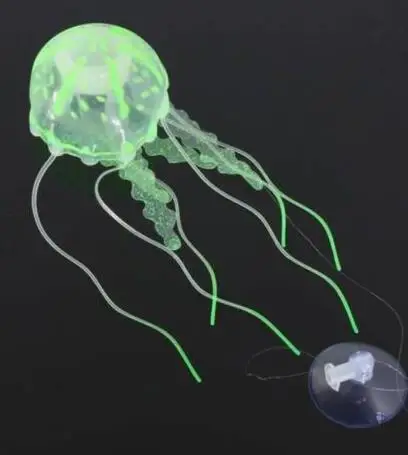 Светящийся эффект аквариума декор аквариум искусственные силиконовые яркие Медузы - Цвет: Зеленый