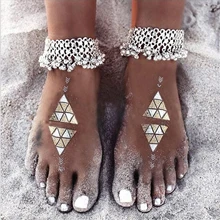 

Silver Boho Bohemia Women Sandal Ankle Chain Bell Anklet Beach Accessories Beachwear Foot Bracelet Gypsy Jewelry