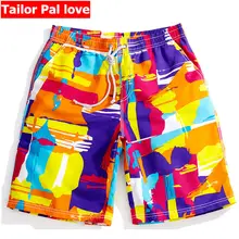 Красочные плавание серфинг шорты для мальчиков мужчин женщин пляж играть 3 человека носить такие же купальники для пар доска шорты плюс размер купальник