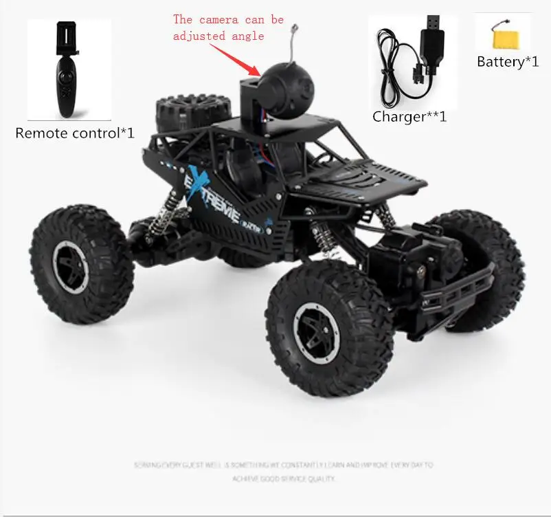 New WIFI FPV APP All Terrain Wireless Control RC Car C009 2.4G 1:16 4WD Adjust Camera Remote Control Alloy Climbing Car Model - Цвет: With Adjust camera