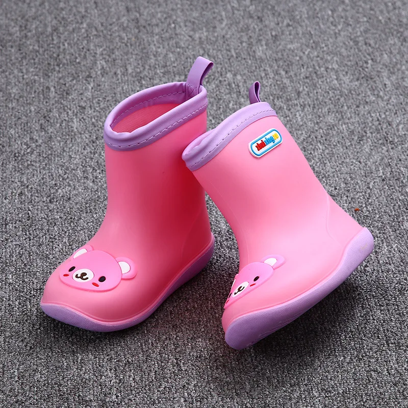 Brand New Kids for Boys Girls Rain Boots Waterproof Baby Non-slip Rubber Water Shoes Children Rainboots four Seasons Removable