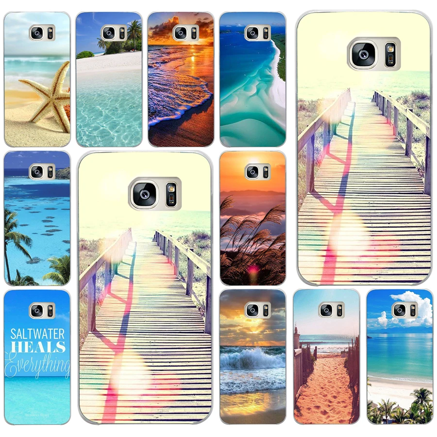 

261AD Summer Beach Relax Starfish Ocean Sky Sun Hard Cover Case for Samsung Galaxy S4 S5 Mini S6 S6 S8 S9 edge plus S7 Edge