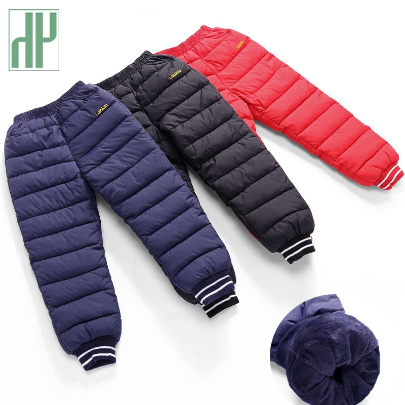 

Kids pants Casual Girl boys trousers Winter Pants Cotton Padded Thick Warm Trousers Waterproof Pants Elastic Baby 1 3 8 Years