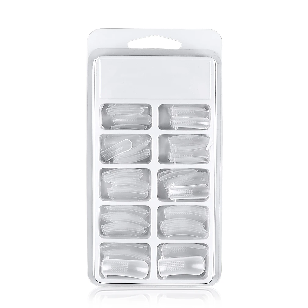 

100pcs Clear Nail Forms Full Cover Quick Building Gel Mold 12 Sizes Tips Nail Extension Manicure Nails Accessories Makeup Tools