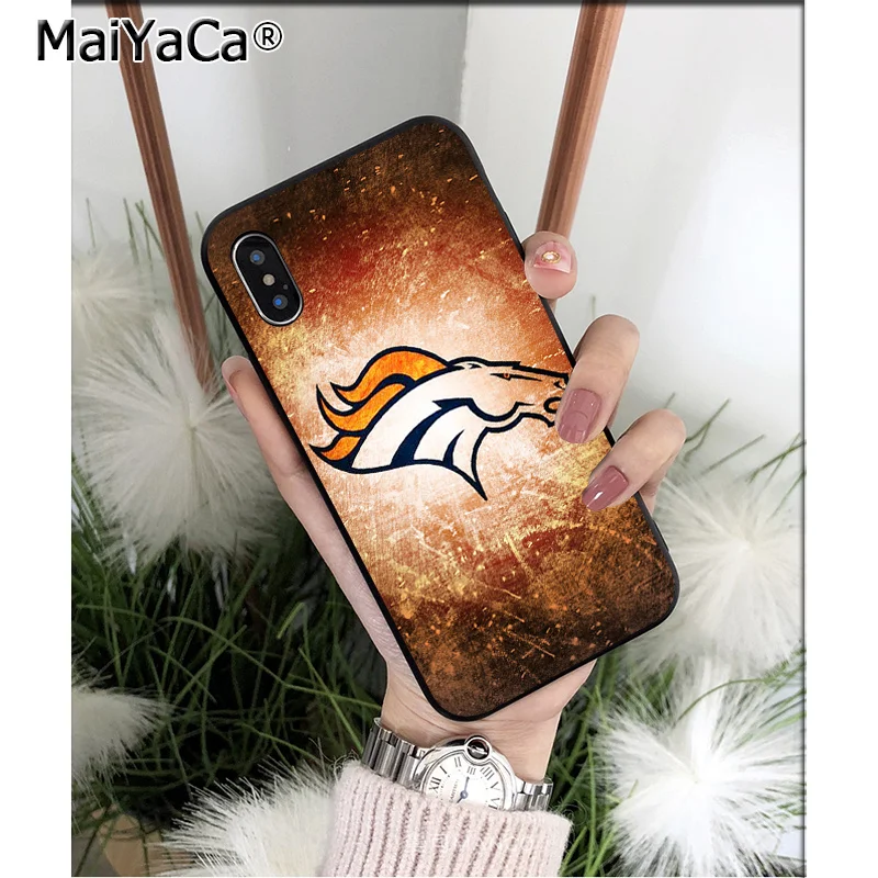 Мягкий силиконовый чехол MaiYaCa Denver Broncos из ТПУ для телефона iPhone 6S 6plus 7 7plus 8 8Plus X Xs MAX 5 5S XR