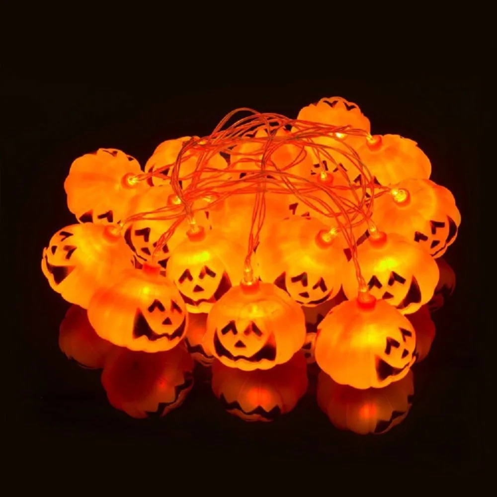 Toifucos 16LED Pumpkin Shape String Lights Battery Fairy String Lights