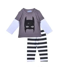 2017 autumn girl boy clothing set high quality long-sleeve t shirts +stripe pants kid 2pcs clothing sets cartoon baby clothes